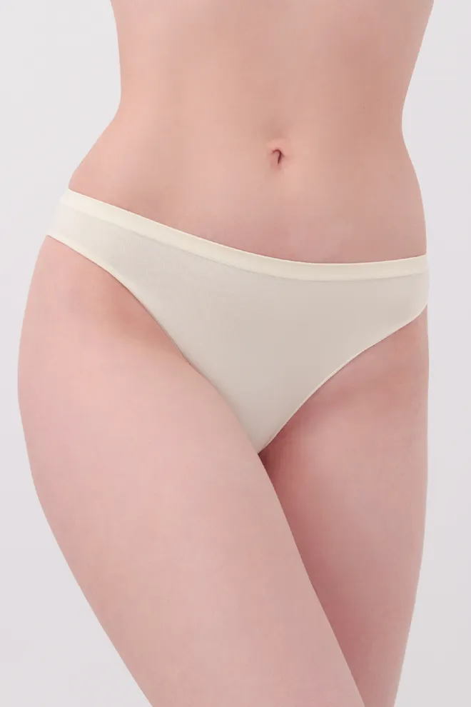 Жіночі безшовні труси бразиліана Brasilian briefs color Giulia (vanilla), жовтий