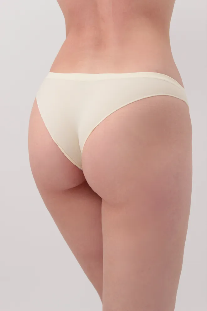 Жіночі безшовні труси бразиліана Brasilian briefs color Giulia (vanilla), жовтий