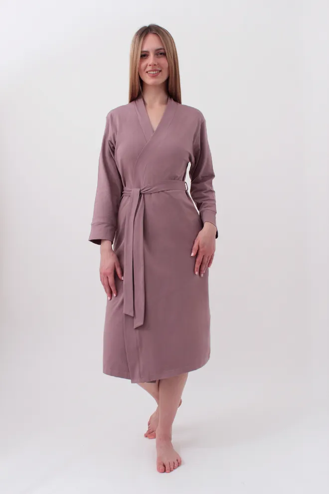 Жіночий халат на запах SEVILLA 7329/010 (light powder), рожевий