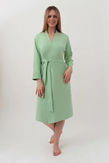 Жіночий халат на запах SEVILLA 7329/010 (light green), зелений Жіночий халат на запах SEVILLA 7329/010 (light green), зелений