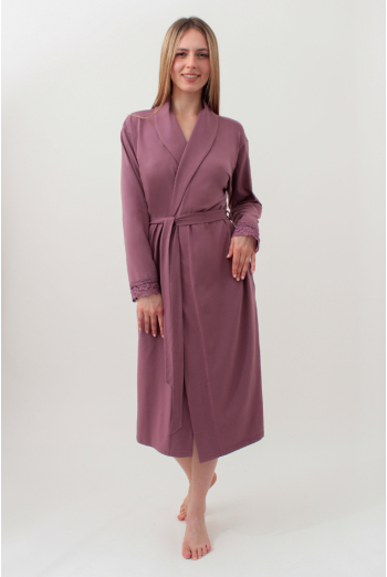 Женский халат на запах с кружевом SEVILLA 7330/011 Giulia (dark powder), розовый Женский халат на запах с кружевом SEVILLA 7330/011 Giulia (dark powder), розовый