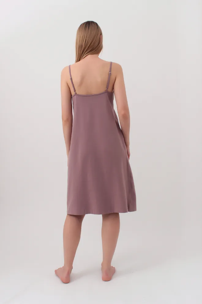 Хлопковая ночная рубашка на бретелях SEVILLA 8016/010 (light powder), розовый