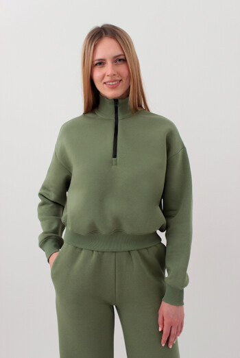 Світшот на блискавці укорочений SPORT STYLE 4416/170 Giulia (olive), зелений Світшот на блискавці укорочений SPORT STYLE 4416/170 Giulia (olive), зелений