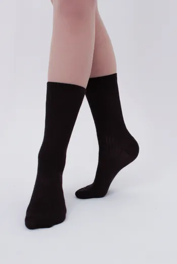 Шкарпетки жіночі високі в рубчик WS4 rib Giulia (caffe) коричневі