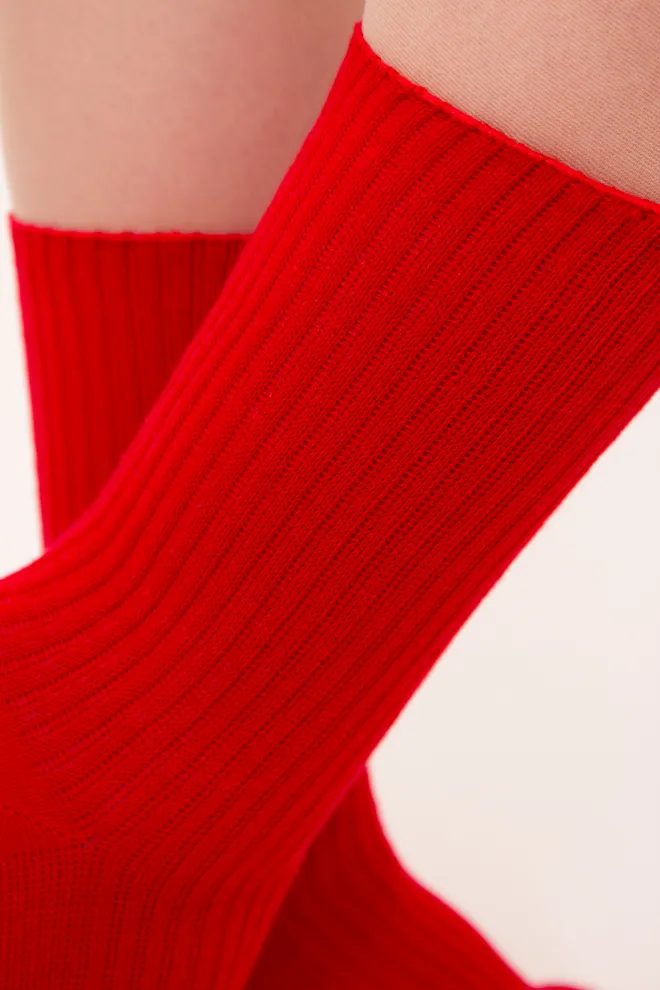 Шкарпетки жіночі високі в рубчик WS4 rib Giulia (red) червоні