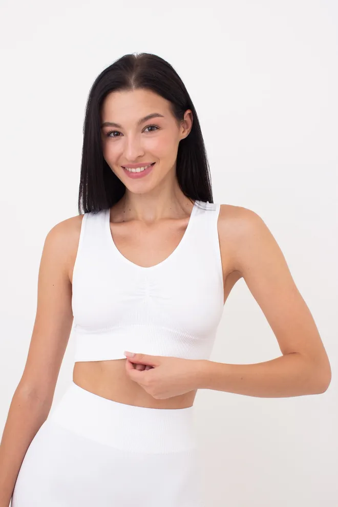 Безшовний топ TOP SPORT SHAPE MELANGE (white), білий
