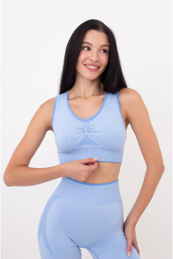 Бесшовный топ TOP SPORT SHAPE MELANGE Giulia (lacecap hydrangea), голубой
