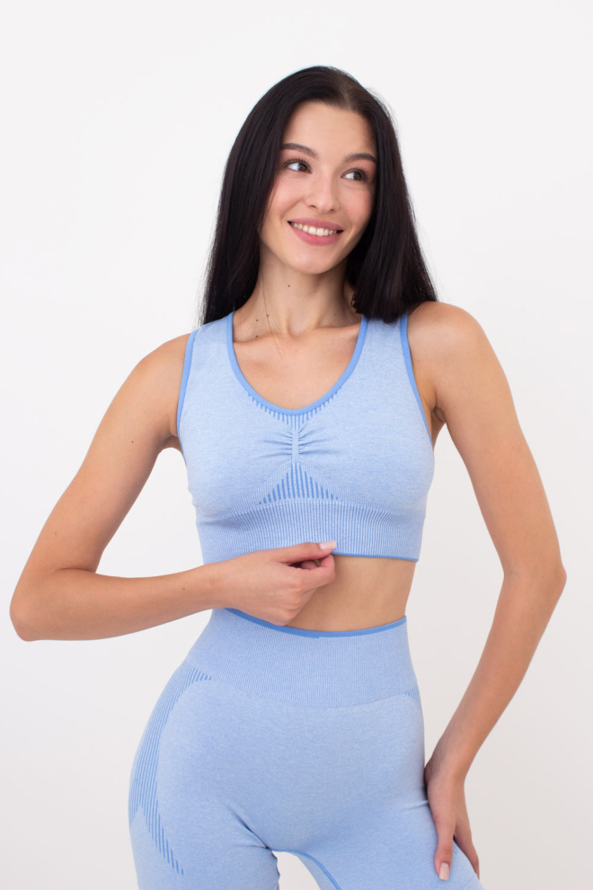 Бесшовный топ TOP SPORT SHAPE MELANGE Giulia (lacecap hydrangea), голубой