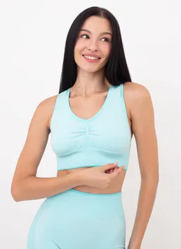 Бесшовный топ TOP SPORT SHAPE MELANGE Giulia (tanager turquoise), голубой