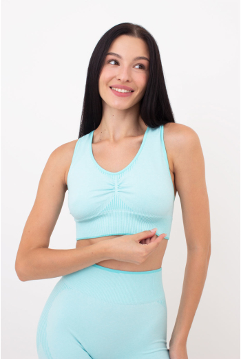Бесшовный топ TOP SPORT SHAPE MELANGE Giulia (tanager turquoise), голубой