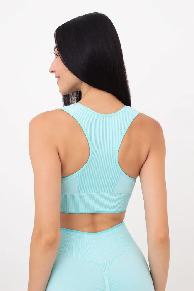 Безшовний топ TOP SPORT SHAPE MELANGE Giulia (tanager turquoise), блакитний