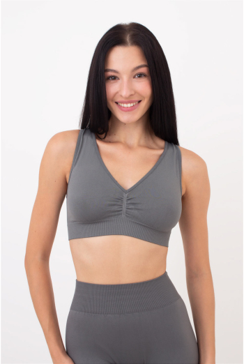 Бесшовный топ с push-up TOP SHAPE Giulia (poppy seed), серый Бесшовный топ с push-up TOP SHAPE Giulia (poppy seed), серый