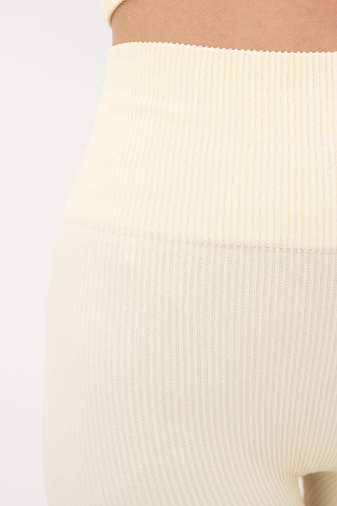 Легінси спортивні в рубчик з моделюючим швом LEGGINGS RIB Giulia (vanilla), жовтий