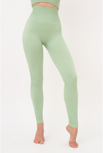 Легінси спортивні в рубчик з моделюючим швом LEGGINGS RIB Giulia (kohlrabi), зелений