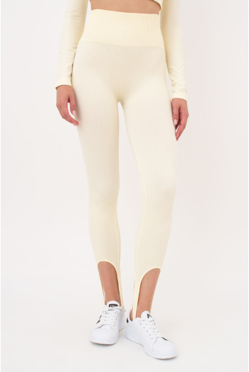 Безшовні легінси в рубчик зі штрипками LEGGINGS RIB STRIPE GIULIA x Lichi by Lichi (milk), жовтий