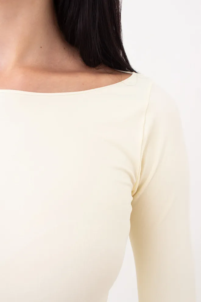 Женский лонгслив бесшовный LONGSLEEVE GIULIA x Lichi by Lichi (milk), желтый