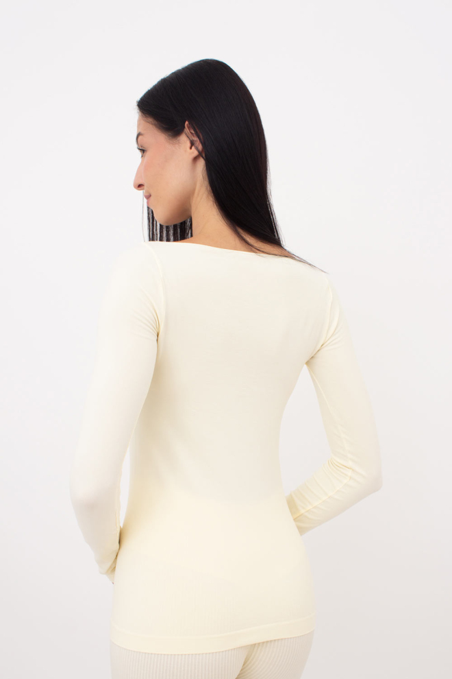 Женский лонгслив бесшовный LONGSLEEVE GIULIA x Lichi by Lichi (milk), желтый