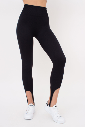 Безшовні легінси в рубчик зі штрипками LEGGINGS RIB STRIPE GIULIA x Lichi by Lichi (black), чорний
