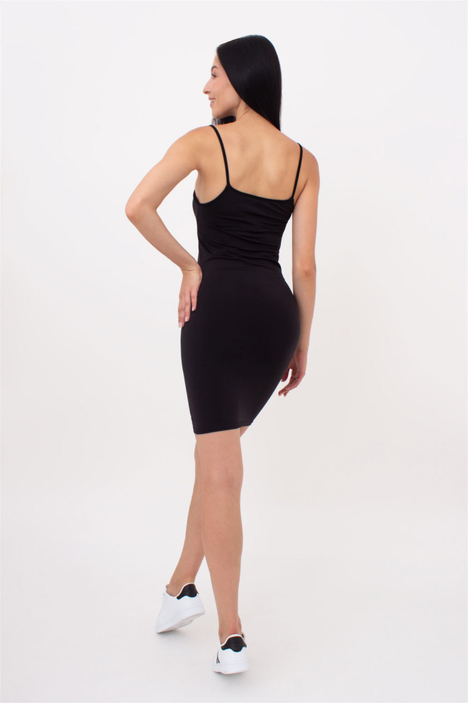 Бесшовное платье мини на тонких бретелях DRESS MINI GIULIA x Lichi by Lichi (black), черный