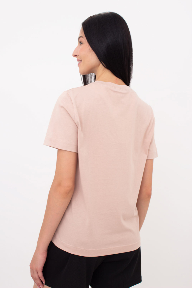 Жіноча бавовняна футболка T-SHIRT BASIC NECK 4815/010 (beige), бежевий