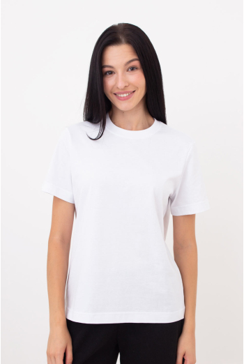 Жіноча бавовняна футболка T-SHIRT BASIC NECK 4815/010 (white), білий Жіноча бавовняна футболка T-SHIRT BASIC NECK 4815/010 (white), білий