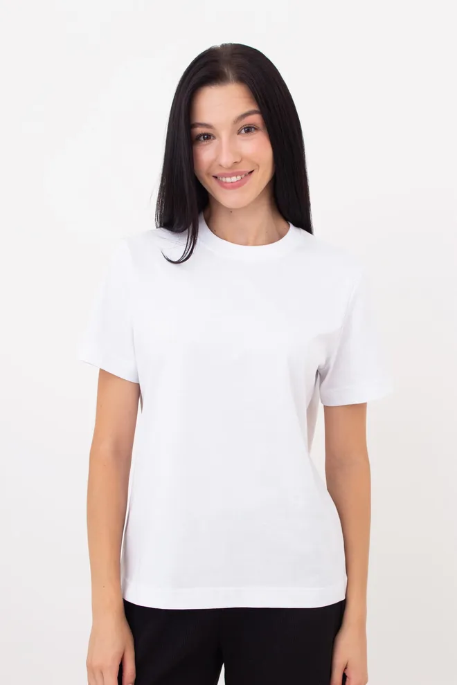 Жіноча бавовняна футболка T-SHIRT BASIC NECK 4815/010 (white), білий