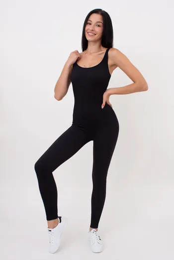 Жіночий комбінезон в рубчик JUMPSUIT RIB CO GIULIA x Lichi by Lichi (black), чорний