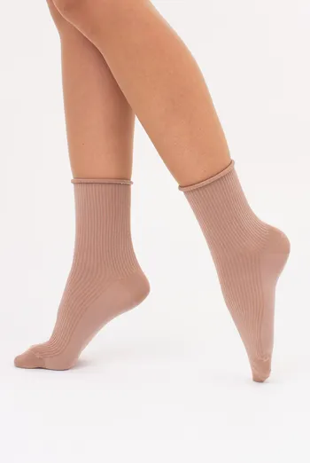 Жіночі шкарпетки в рубчик WS3 FASHION 060 Giulia (chantarel), бежевий