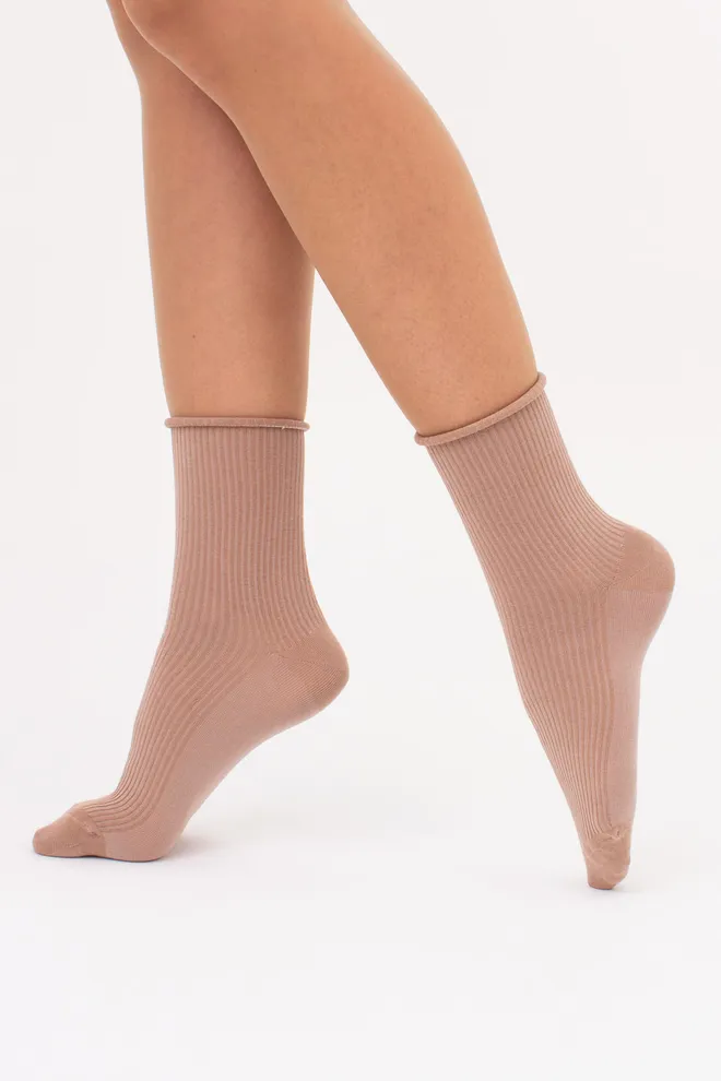 Жіночі шкарпетки в рубчик WS3 FASHION 060 Giulia (chantarel), бежевий
