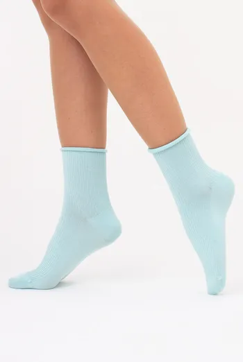 Женские носки в рубчик WS3 FASHION 060 Giulia (pastel turquoise), зеленый Женские носки в рубчик WS3 FASHION 060 Giulia (pastel turquoise), зеленый
