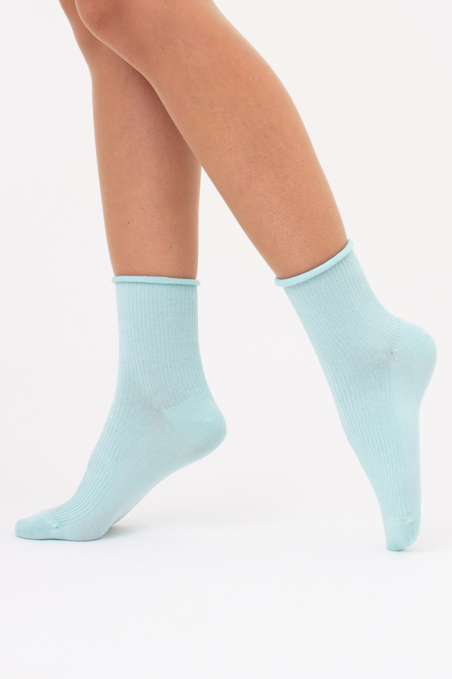Жіночі шкарпетки в рубчик WS3 FASHION 060 Giulia (pastel turquoise), зелений