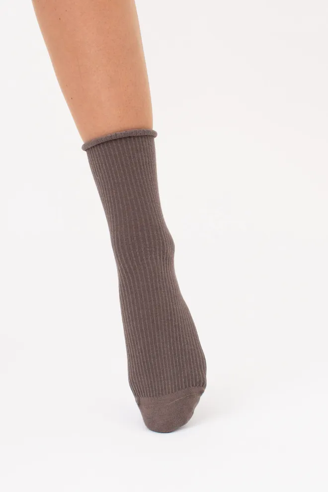 Жіночі шкарпетки в рубчик WS3 FASHION 060 Giulia (haze), коричневий