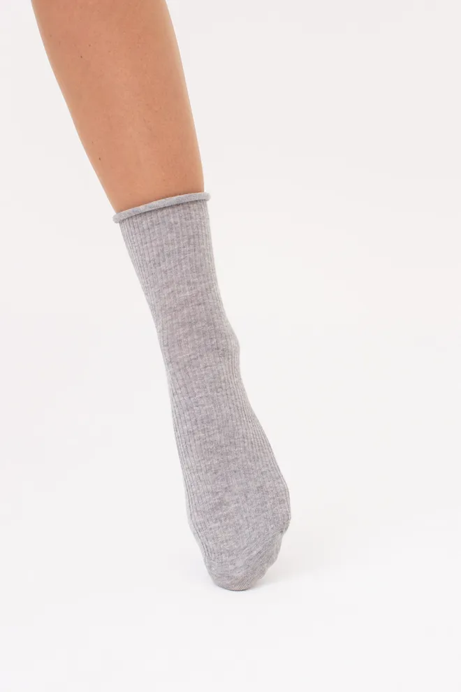 Жіночі шкарпетки в рубчик WS3 FASHION 060 Giulia (light grey melange), сірий