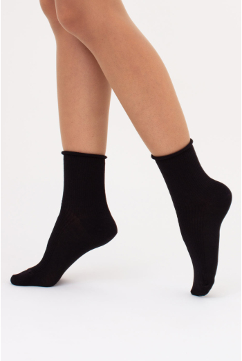 Жіночі шкарпетки в рубчик WS3 FASHION 060 Giulia (black), чорний