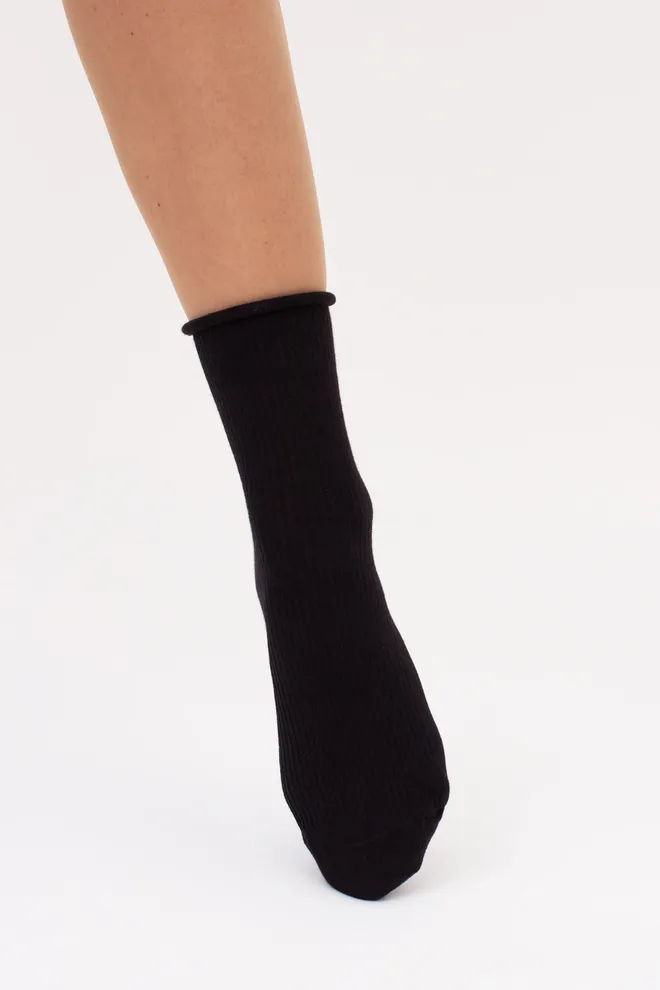Жіночі шкарпетки в рубчик WS3 FASHION 060 Giulia (black), чорний