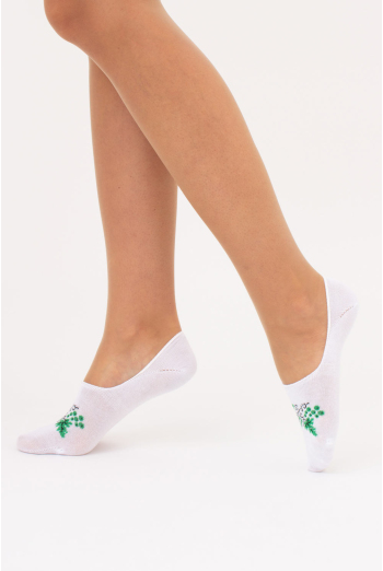 Хлопковые женские подследники с рисунком винограда WF1 UKR 2406 Giulia (white), белый Хлопковые женские подследники с рисунком винограда WF1 UKR 2406 Giulia (white), белый