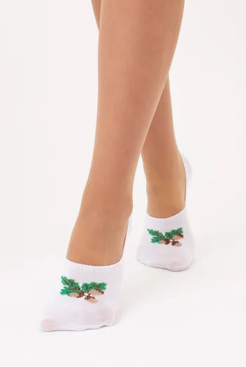 Бавовняні жіночі слідки з малюнком жолудів WF1 UKR 2402 (white), білий Бавовняні жіночі слідки з малюнком жолудів WF1 UKR 2402 (white), білий