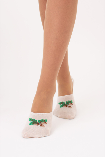 Хлопковые женские подследники с рисунком желудей WF1 UKR 2402 (panna), бежевый Хлопковые женские подследники с рисунком желудей WF1 UKR 2402 (panna), бежевый