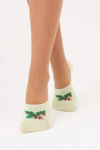 Хлопковые женские подследники с рисунком желудей WF1 UKR 2402 (salat), зеленый Хлопковые женские подследники с рисунком желудей WF1 UKR 2402 (salat), зеленый