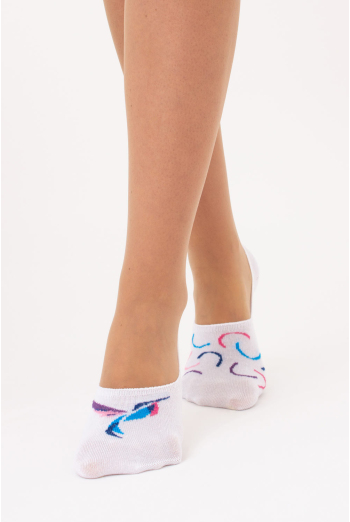 Женские подследники с полосками комплект из 2-х пар WF1 FASHION SET 2404 (white), белый Женские подследники с полосками комплект из 2-х пар WF1 FASHION SET 2404 (white), белый