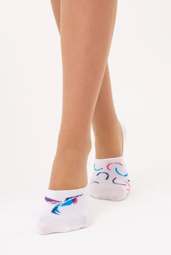 Женские подследники с полосками комплект из 2-х пар WF1 FASHION SET 2404 (white), белый