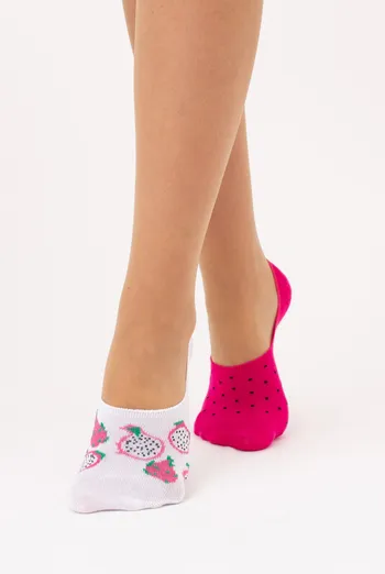 Жіночі підслідники з пітайєю комплект з 2-х пар WF1 FASHION SET 2401 (fuchia), рожевий