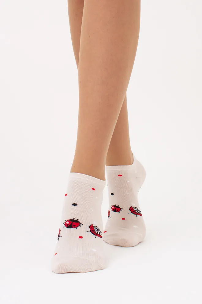 Шкарпетки жіночі короткі WS1 FASHION SET 2405 classic Giulia 2 пари (panna), бежевий