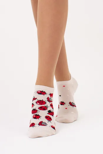 Шкарпетки жіночі короткі WS1 FASHION SET 2405 classic Giulia 2 пари (panna), бежевий