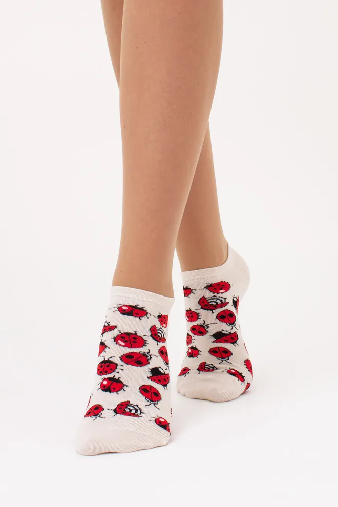 Шкарпетки жіночі короткі WS1 FASHION SET 2405 classic Giulia 2 пари (panna), бежевий