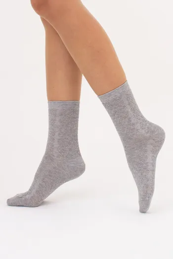 Жіночі високі шкарпетки з візерунком Ws3 Background 009 Giulia (light grey melange), сірий