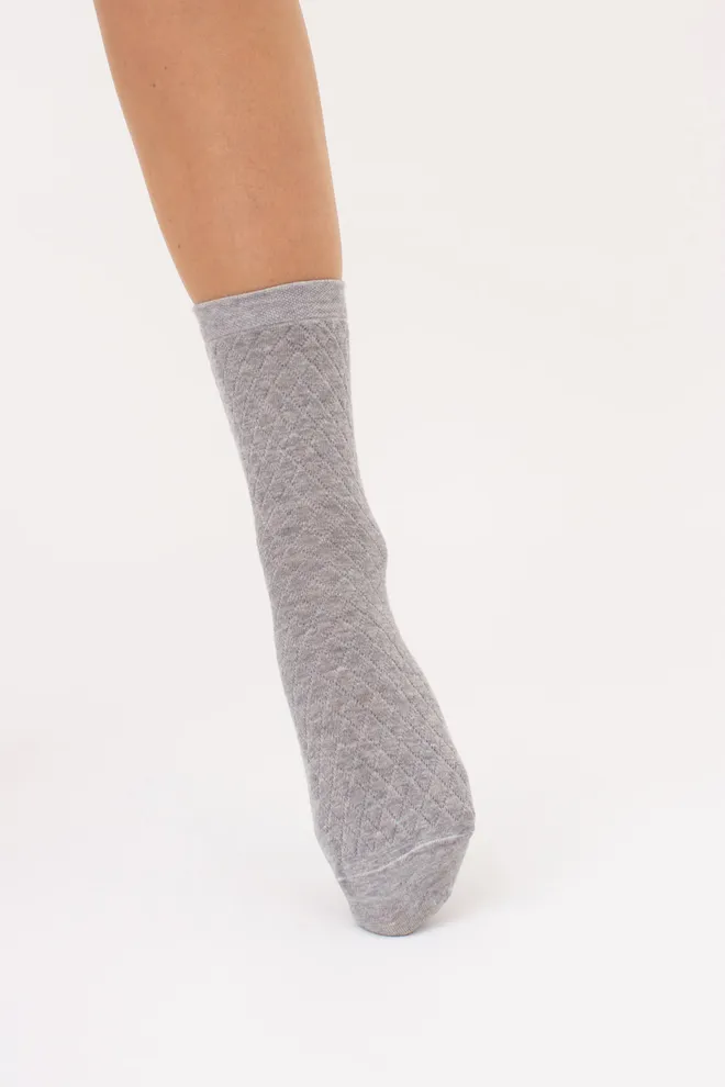 Жіночі високі шкарпетки з візерунком Ws3 Background 009 Giulia (light grey melange), сірий