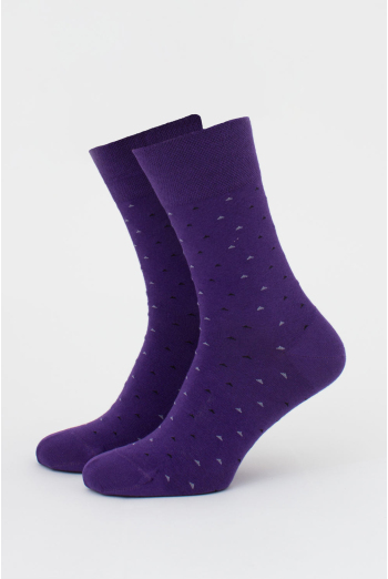 Шкарпетки чоловічі високі з малюнком MS3 BASIC 2401 GIULIA (violet indigo), фіолетовий