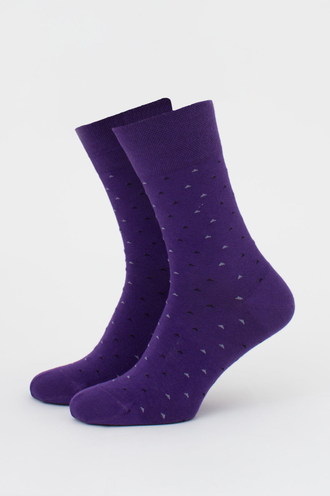 Шкарпетки чоловічі високі з малюнком MS3 BASIC 2401 GIULIA (violet indigo), фіолетовий