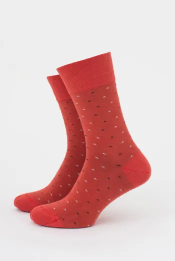 Шкарпетки чоловічі високі з малюнком MS3 BASIC 2401 GIULIA (ceramite), помаранчевий Шкарпетки чоловічі високі з малюнком MS3 BASIC 2401 GIULIA (ceramite), помаранчевий